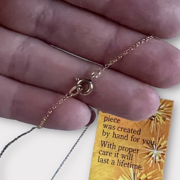 Vintage Krementz 70s 14 KT Gold Overlay Genuine Opal Green Leaf Pendent Necklace - Picture 10 of 12